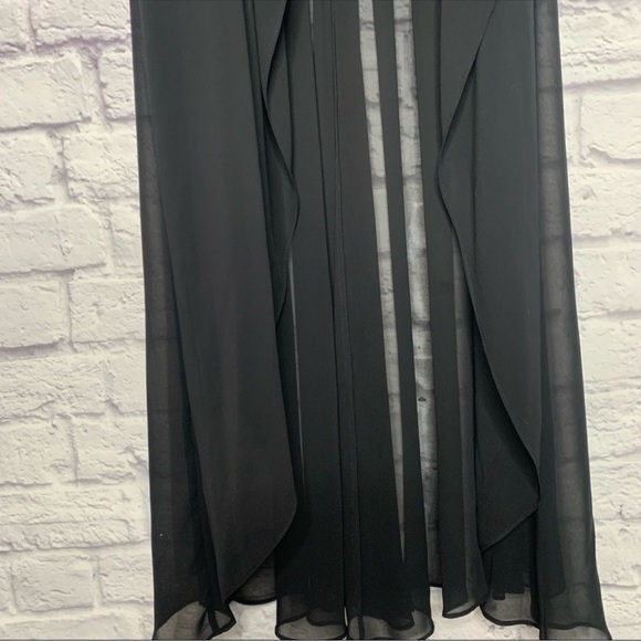 Aidan Mattox Silver And Black High Low Chiffon Overlay Sequin Sleeveless Dress - Picture 8 of 14